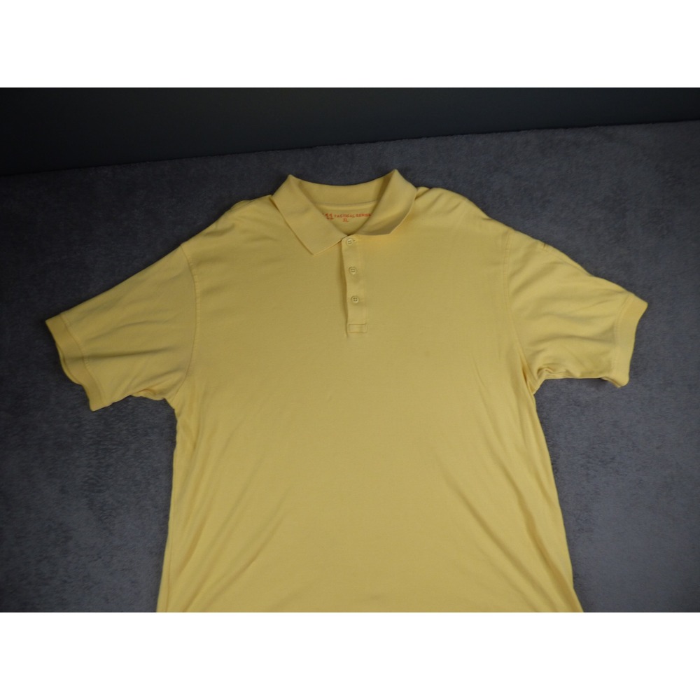 5.11 Tactical Series Mens XL Yellow Short Sleeve Polo Shirt Solid Casual Utility